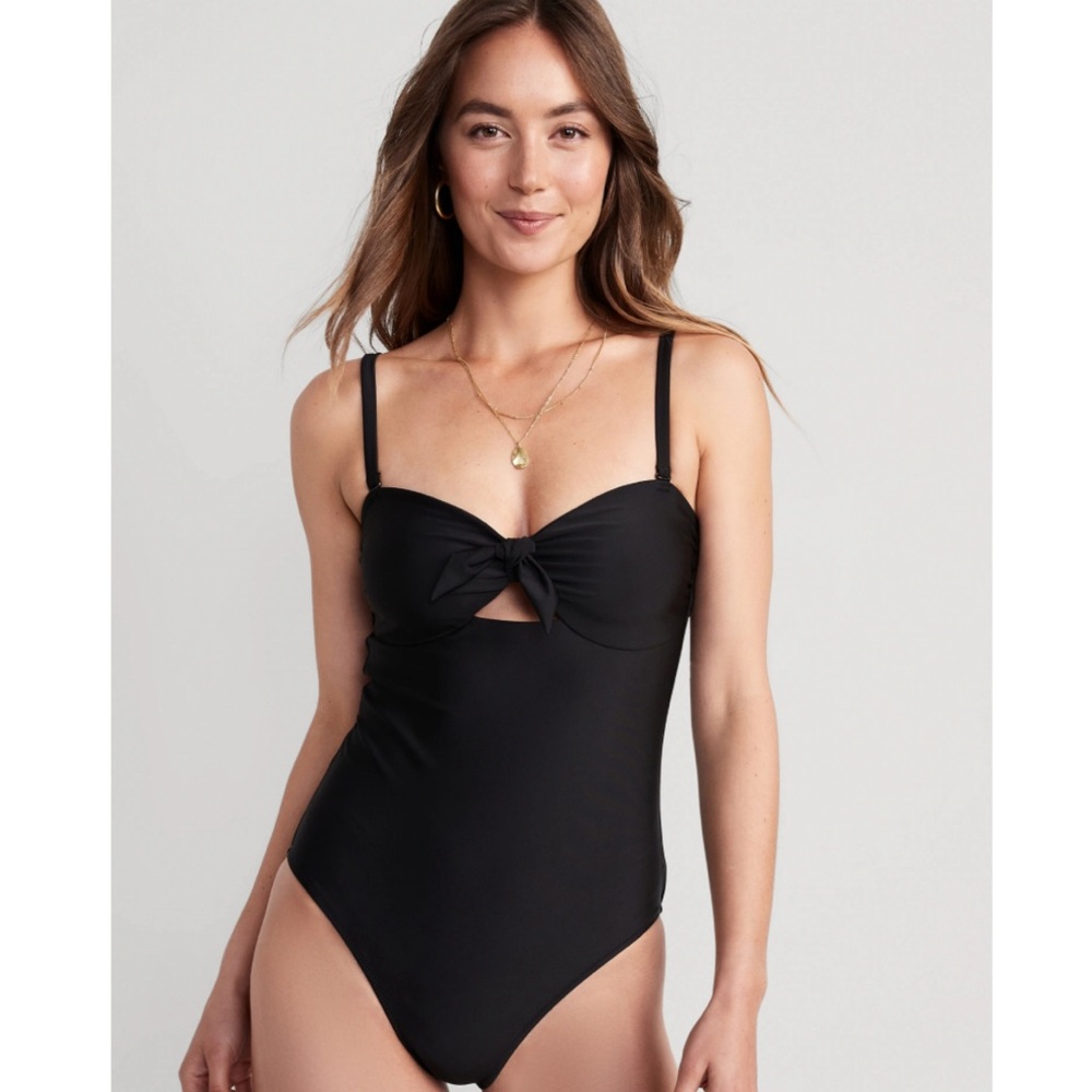 NEW Old Navy Tie-Front Keyhole Bandeau-Style One-Piece Swimsuit
